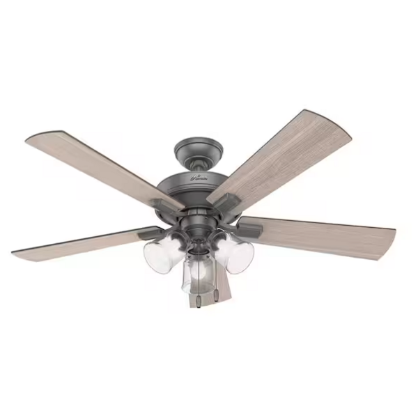 Hunter Crestfield 52 in. Matte Silver Indoor Ceiling Fan 51019